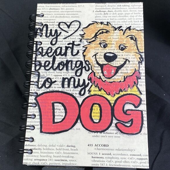Journal Unique Dog Lover Designs Handmade Upcycle Spiral Notebook Best Friend - Picture 1 of 6